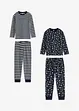 Pyjamas i ekologisk bomull (4 delar), bonprix