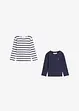 Långärmad T-shirt i ren ekologisk bomull för barn (2-pack), bonprix