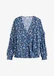 Mönstrad blus med volang, bonprix