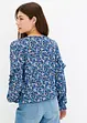 Mönstrad blus med volang, bonprix