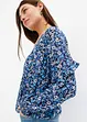 Mönstrad blus med volang, bonprix