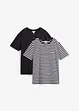 T-shirt med kort knäppning av ren ekologisk bomull 2-pack), bonprix