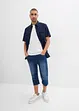 Regular Fit 3/4-jeans i dra på-modell av tunn denim, Straight (2-pack), bonprix