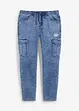 Regular Fit Cargo Jeans i dra på-modell, Tapered, bonprix