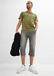 3/4-Jeans i dra på-modell av tunn denim, Regular Fit, Straight (2-pack), bonprix