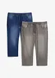 3/4-Jeans i dra på-modell av tunn denim, Regular Fit, Straight (2-pack), bonprix