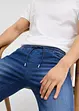 Regular Fit 3/4-jeans i dra på-modell av tunn denim, Straight (2-pack), bonprix