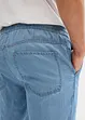 Tunna dra-på jeans med lin, Straight Regular Fit, bonprix