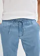 Tunna dra-på jeans med lin, Straight Regular Fit, bonprix