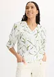 Mönstrad blus med volanger, bonprix