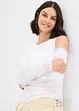 Off-shoulder-topp med ausbrennermönster, bonprix