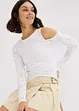 Off-shoulder-topp med ausbrennermönster, bonprix