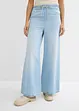 Wide-Leg-jeans, medelhög midja, bekväm linning, bonprix