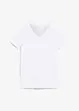 Sömlös T-shirt med V-ringning och ekologisk bomull, bonprix