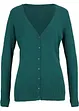 Finstickad cardigan i basmodell med knappslå, bonprix