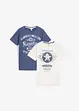T-shirt för barn (2-pack) i ekologisk bomull, bonprix