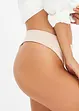 Stringtrosa i ett glansigt material med hög midja (2-pack), bonprix