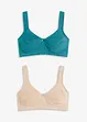 Minimizer T-shirt-BH utan bygel med ekologisk bomull (2-pack), bonprix