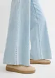 Wide Leg Jeans Mid Waist, med fransad midja, bonprix