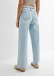 Wide Leg Jeans Mid Waist, med fransad midja, bonprix