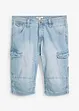 Långa jeansbermudas i cargomodell av tunt material, Relaxed Fit, bonprix