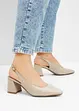 Slingbackpumps i skinn, bonprix
