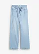 Wide Leg Jeans, Mid Waist, med knytskärp, bonprix