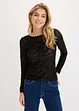 Långärmad lätt transparent topp, bonprix