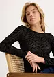 Långärmad lätt transparent topp, bonprix