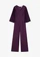 Jerseyjumpsuit  med plisserade ärmar i fin chiffong, bonprix