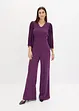 Jerseyjumpsuit  med plisserade ärmar i fin chiffong, bonprix