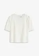 Kortärmad blus med spets, bonprix