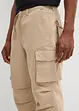 Stretchig cargobyxa med vida ben i 3/4-längd, Loose Fit, bonprix