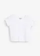 Ribbstickad topp i kort modell, bonprix