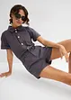 Jumpsuit med korta ben i ren bomull, bonprix