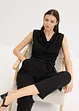 Jerseyjumpsuit med axelvaddar, bonprix