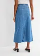 Mellanlång jeanskjol Mid Waist, Super Soft, bonprix