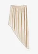 Plisserad kjol av glansig satin, bonprix