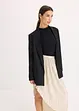 Plisserad kjol av glansig satin, bonprix