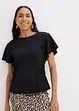 Topp med smock i kräppad jersey, bonprix