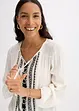 Blus med broderi, bonprix