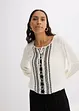Blus med broderi, bonprix