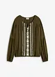 Blus med broderi, bonprix