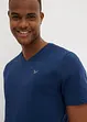 T-shirt med V-ringning (2-pack) av ekologisk bomull, bonprix