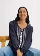 Blus med broderi, bonprix