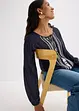 Blus med broderi, bonprix