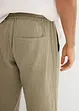Vid dra på-byxa i muslin, regular fit, tapered, bonprix