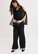 Jumpsuit med poncho och strass, bonprix