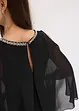 Jumpsuit med poncho och strass, bonprix