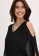 Jumpsuit med poncho och strass, bonprix